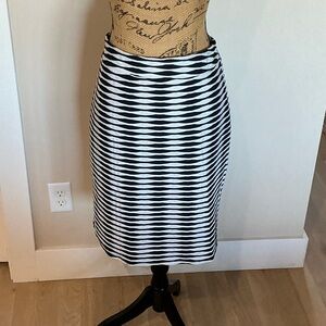 Soho Apparel Monochrome Striped Pencil Skirt